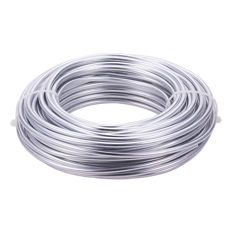 BENECREAT 52 Feet 6 Gauge Silver Aluminum Wire Bendable Metal Sculpting Wire for Bonsai Trees, Floral, Skeleton Making, Home Decors and Other Arts Crafts Making - Image 1